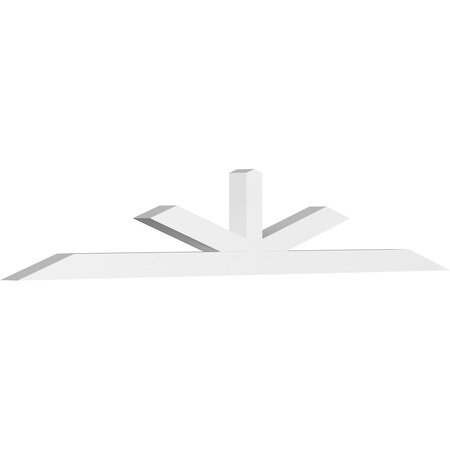 Ekena Millwork Saratoga Architectural Grade PVC Gable Bracket, 108"W x 18"H x 4"D x 4"F, 4/12 Pitch GBP108X18X0404SAR00